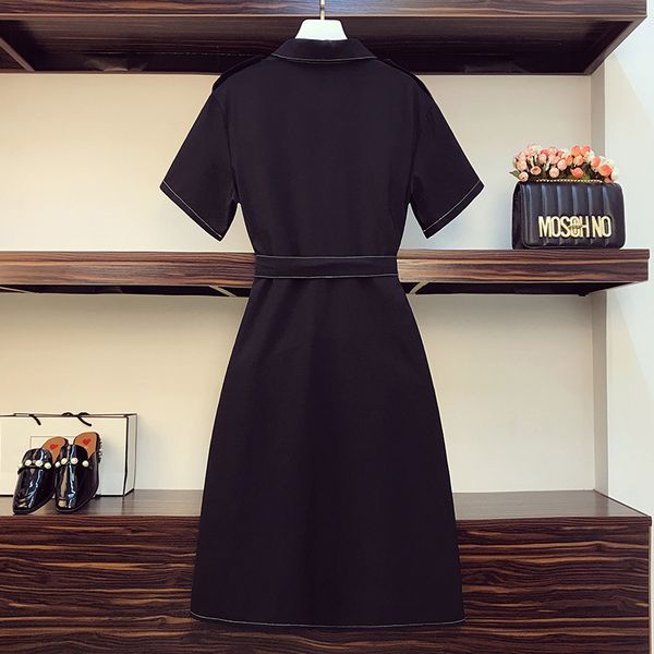 l 5xl plus female size black polo t shirt party dress button short sleeves elegant knee length women will see graduation big clothes cdyl, Black;gray
l 5xl plus female size black polo t shirt party dress button short sleeves elegant knee length women will see graduation big clothes cdyl, Black;gray