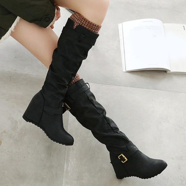 boots fashion women winter slip-on wedges knee bare square heel casual middle booties warm shoes 2021 botas de mujer, Black
boots fashion women winter slip-on wedges knee bare square heel casual middle booties warm shoes 2021 botas de mujer, Black