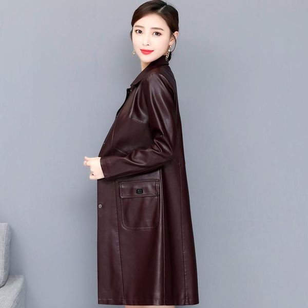 women's leather & faux autumn winter 2021 jackets women plus size 5xl fashion long female jacket trench coat turn collar ladies outerwe, Black
women's leather & faux autumn winter 2021 jackets women plus size 5xl fashion long female jacket trench coat turn collar ladies outerwe, Black