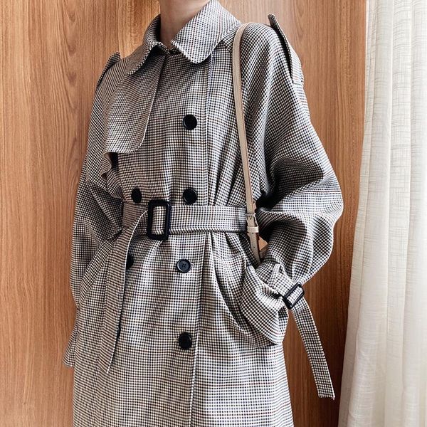 plaid long sleeve double breasted trench coat windbreaker 2021 autumn winter fashion ladies overcoats korean high quality, Tan;black
plaid long sleeve double breasted trench coat windbreaker 2021 autumn winter fashion ladies overcoats korean high quality, Tan;black