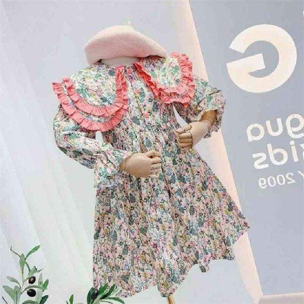 girls' dress european american autumn flared sleeves floral doll collar princess party children kids clothing 3-7 y 210625, Red;yellow
girls' dress european american autumn flared sleeves floral doll collar princess party children kids clothing 3-7 y 210625, Red;yellow