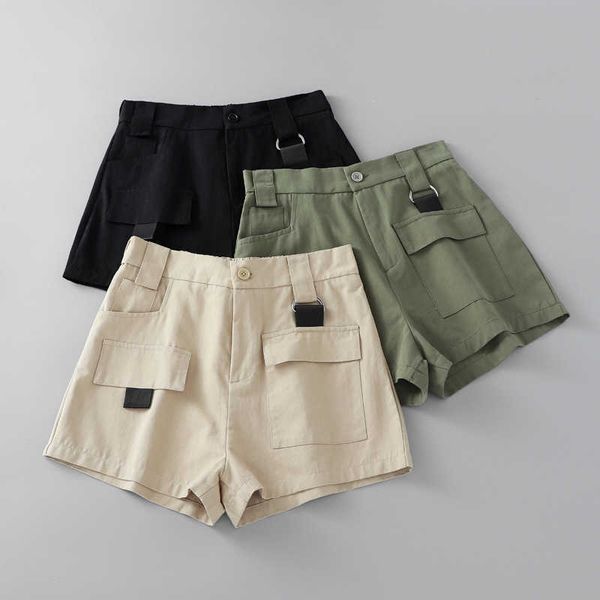 shorts 2021 spring and summer fashion tooling style poet high waist casual women's pants, White;black
shorts 2021 spring and summer fashion tooling style poet high waist casual women's pants, White;black