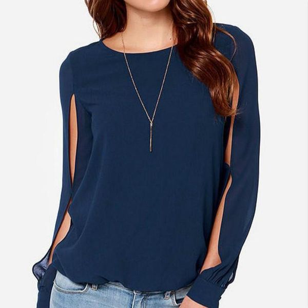 women's blouses & shirts women fashion spring autumn chiffon shirt long sleeve solid color loose casual o neck, White
women's blouses & shirts women fashion spring autumn chiffon shirt long sleeve solid color loose casual o neck, White
