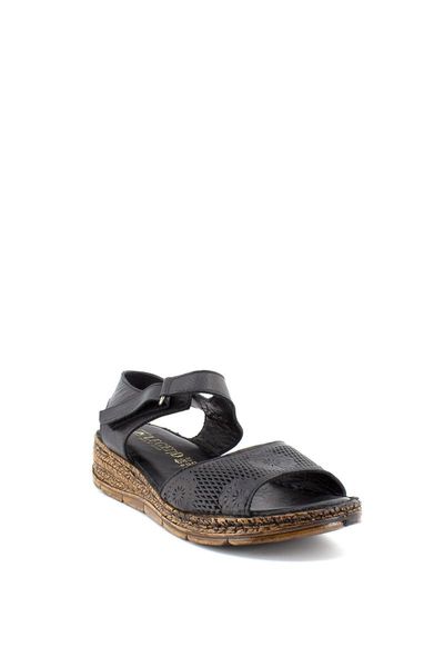 sandals women's black elite genuine leather 6004