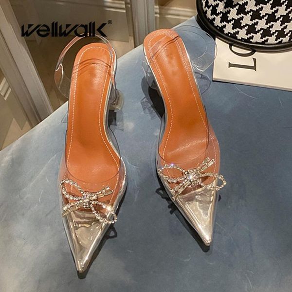 dress shoes wedding party women pumps rhinestone butterfly knot female clear heels sling back sandals pointed toe pvc shoe, Black
dress shoes wedding party women pumps rhinestone butterfly knot female clear heels sling back sandals pointed toe pvc shoe, Black