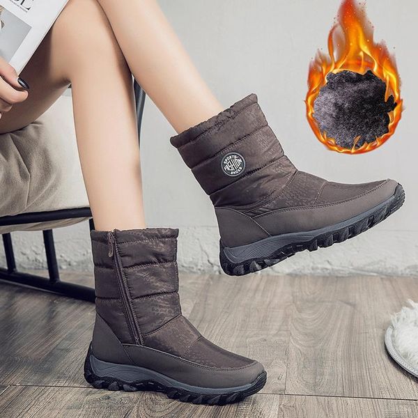 boots winter women's snow warm and velvet shoes mid-tube thick cotton waterproof high-top, Black
boots winter women's snow warm and velvet shoes mid-tube thick cotton waterproof high-top, Black