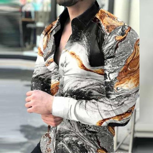 men's casual shirts autumn long sleeve shirt gradient pattern printed travel men spring turn-down collar button top, White;black
men's casual shirts autumn long sleeve shirt gradient pattern printed travel men spring turn-down collar button top, White;black