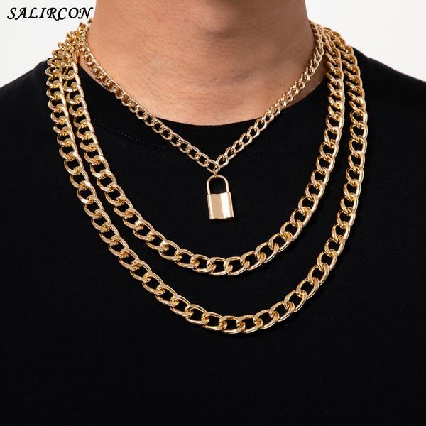 vintage multi layer chains lock pendant necklace for women men punk padlock chunky chain necklace new fashion streetwear jewelry, Silver
vintage multi layer chains lock pendant necklace for women men punk padlock chunky chain necklace new fashion streetwear jewelry, Silver