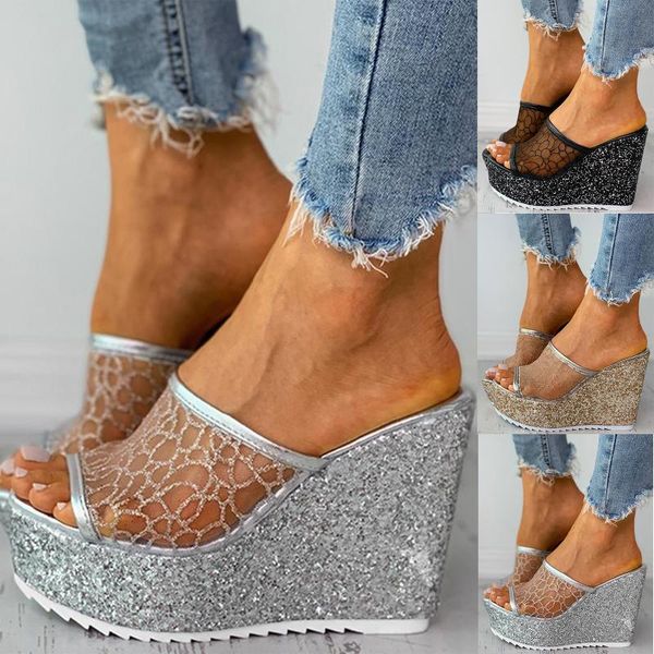 dress shoes women slipper sandals heels wedges platform peep toe bling rhinestone mesh elegant female slip on ladies summer, Black
dress shoes women slipper sandals heels wedges platform peep toe bling rhinestone mesh elegant female slip on ladies summer, Black