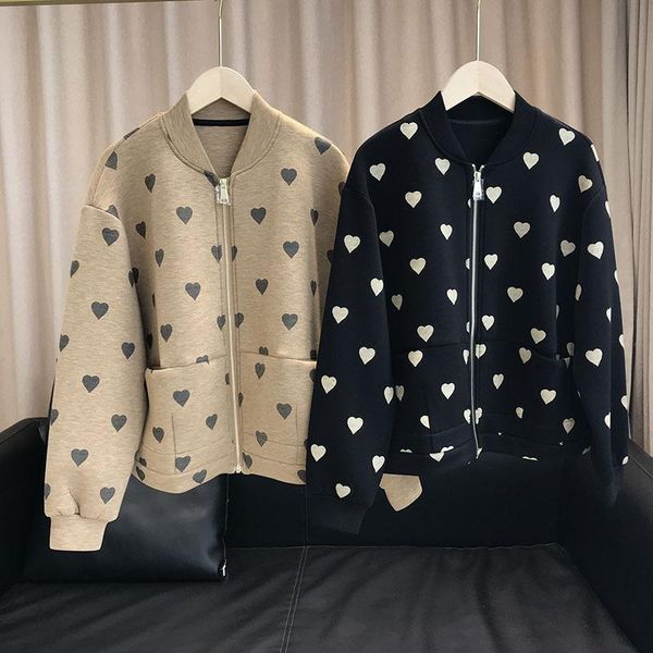 2021 autumn cotton blend air cotton love jacket long-sleeved zipper coat, Black;brown
2021 autumn cotton blend air cotton love jacket long-sleeved zipper coat, Black;brown