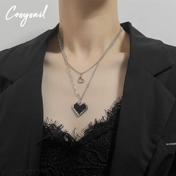 chains cosysail stainless steel chain jewelry double black love heart pendant necklace for women men hip hop long 2021, Silver
chains cosysail stainless steel chain jewelry double black love heart pendant necklace for women men hip hop long 2021, Silver