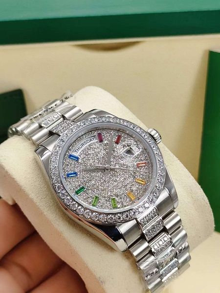mens watches 2813 automatic mechanical movement wristwatch 36mm diamond iced out full stainless steel strap womens watch montre de luxe wris, Slivery;brown
mens watches 2813 automatic mechanical movement wristwatch 36mm diamond iced out full stainless steel strap womens watch montre de luxe wris, Slivery;brown