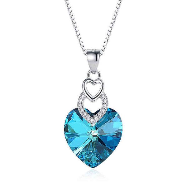 s925 diamond blue ocean heart pendant with sterling sier inlaid austrian for valentine's day gift, Silver
s925 diamond blue ocean heart pendant with sterling sier inlaid austrian for valentine's day gift, Silver