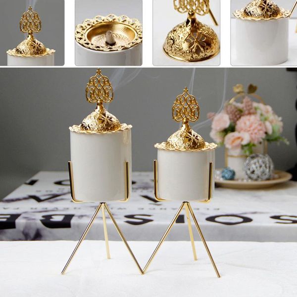 fragrance lamps 1pc nordic metal ceramics incense burner censer holder home study office aroma stove decor
fragrance lamps 1pc nordic metal ceramics incense burner censer holder home study office aroma stove decor