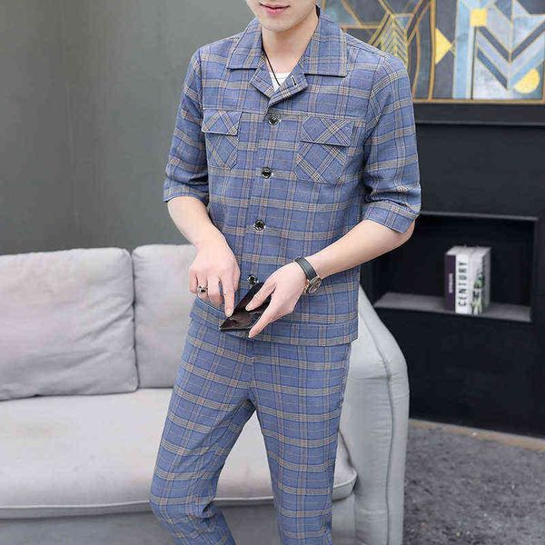 luxury suits blaze medium sleeve coat men's summer thin foreign style plaid single row multi button shirt suit fashion, Black
luxury suits blaze medium sleeve coat men's summer thin foreign style plaid single row multi button shirt suit fashion, Black