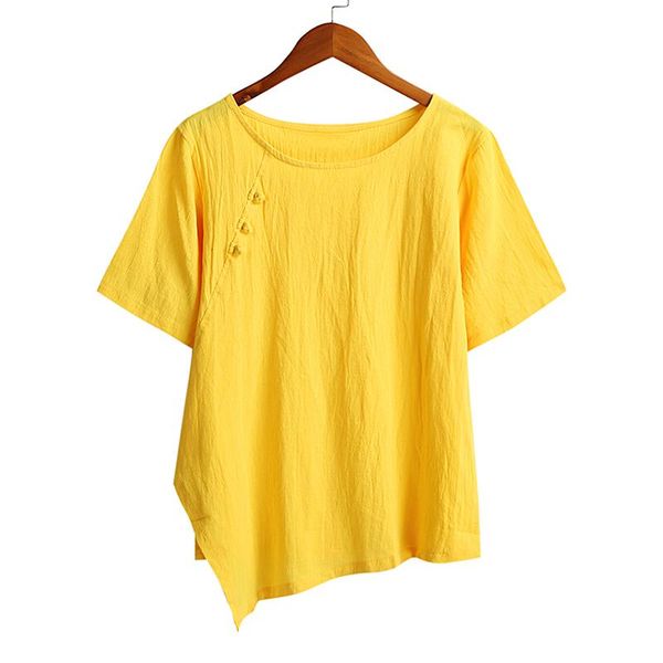 women's blouses & shirts anself vintage women shirt solid color irregular hem short sleeve womens and casual loose blouse retro ladies, White
women's blouses & shirts anself vintage women shirt solid color irregular hem short sleeve womens and casual loose blouse retro ladies, White