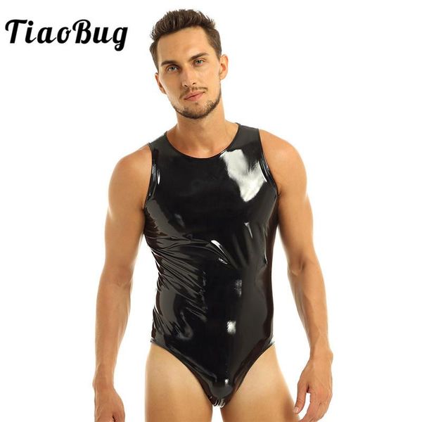 men black wetlook patent leather one-piece sleeveless gym leotard back zipper swimwear male bodysuit swimsuit underwear
men black wetlook patent leather one-piece sleeveless gym leotard back zipper swimwear male bodysuit swimsuit underwear