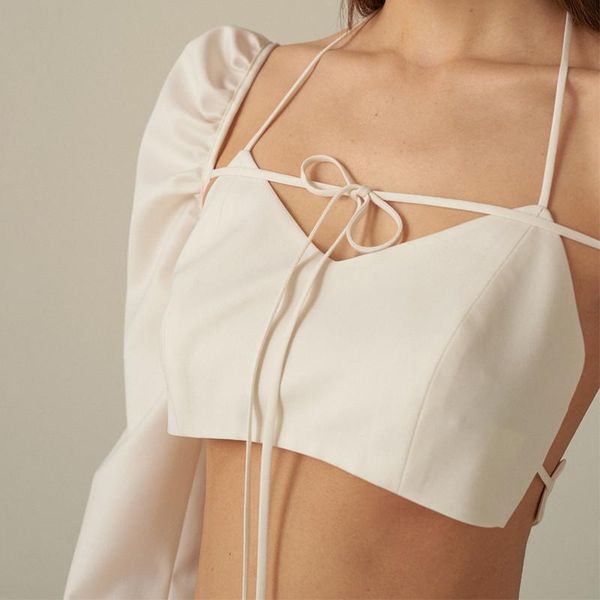 women's t-shirt lace up backless long puff sleeve v neck women t shirt spring french casual high street wear tees crop tshirt yuqung, White
women's t-shirt lace up backless long puff sleeve v neck women t shirt spring french casual high street wear tees crop tshirt yuqung, White