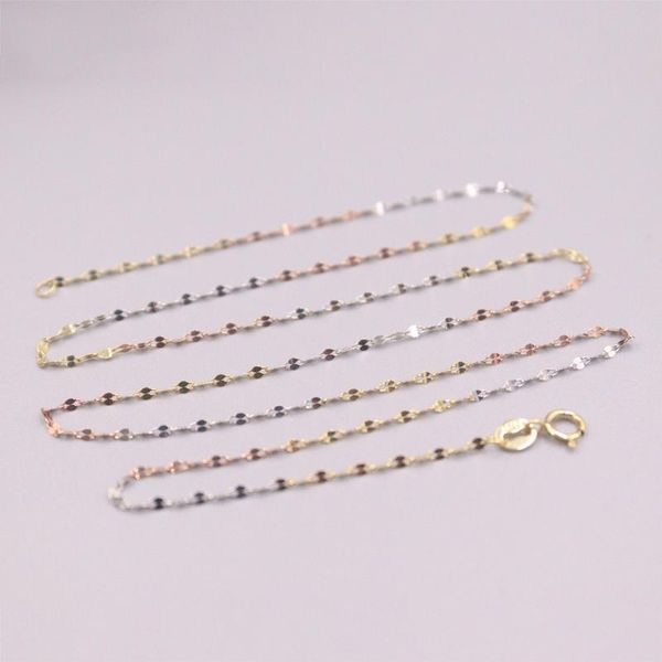 chains pure 18k multi-tone gold chain 1.4mm lip link necklace 18inch / 0.9g stamped au750 for woman gift, Silver
chains pure 18k multi-tone gold chain 1.4mm lip link necklace 18inch / 0.9g stamped au750 for woman gift, Silver