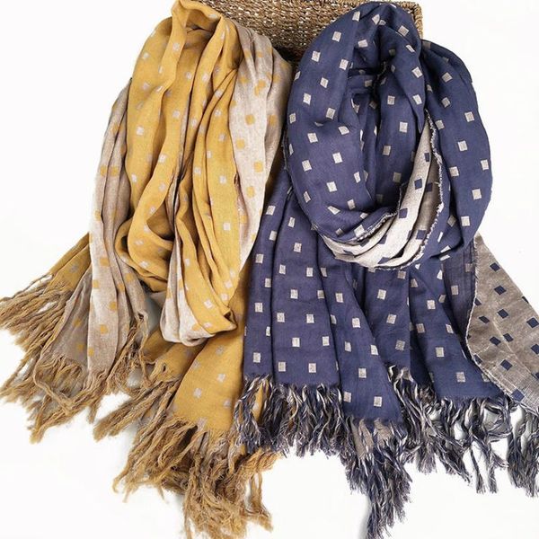 scarves winter natural cotton scarf mens and womens vintage shawl warm double layers plaid thickened blanket wrap retro spring fashion, Blue;gray
scarves winter natural cotton scarf mens and womens vintage shawl warm double layers plaid thickened blanket wrap retro spring fashion, Blue;gray