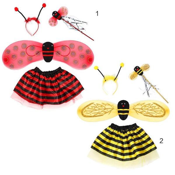 party masks 4pcs/set kid fairy costume set ladybird bee glitter cute wing striped layered tutu skirt wand headband dress up halloween outfit
party masks 4pcs/set kid fairy costume set ladybird bee glitter cute wing striped layered tutu skirt wand headband dress up halloween outfit
