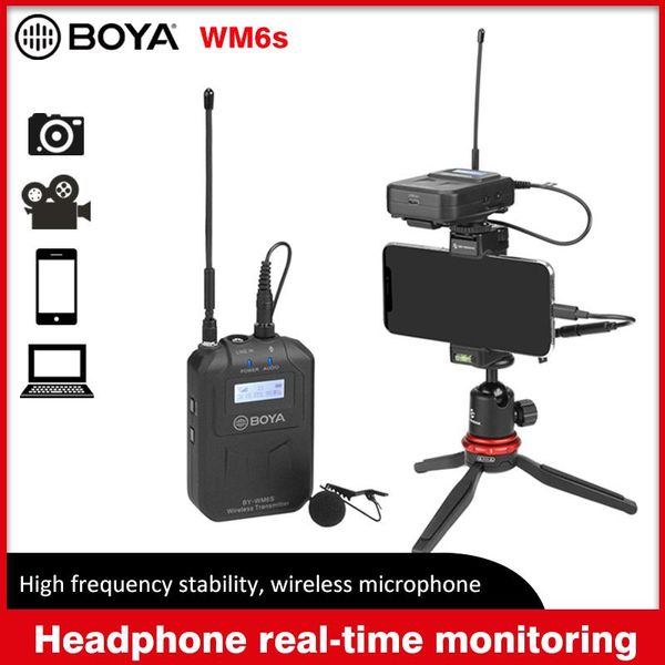boya by-wm6s uhf wireless lavalier microphone system omni-directional compatible with smartphone for dslr camera audio recorder
boya by-wm6s uhf wireless lavalier microphone system omni-directional compatible with smartphone for dslr camera audio recorder