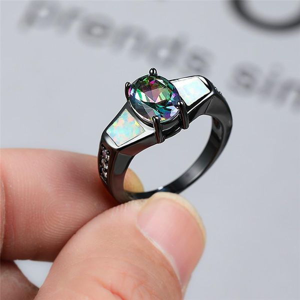 wedding rings white fire opal engagement promise ring vintage black gold dainty female rainbow crystal oval stone for women, Slivery;golden
wedding rings white fire opal engagement promise ring vintage black gold dainty female rainbow crystal oval stone for women, Slivery;golden