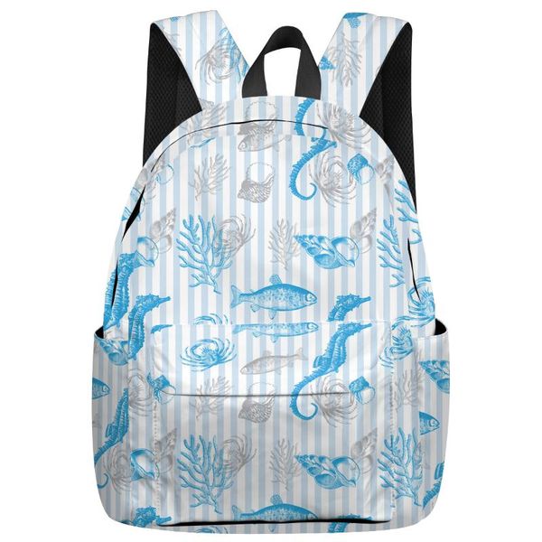 backpack boys girls school bookbag ocean seahorse fish coral shell simple casual travel men and women
backpack boys girls school bookbag ocean seahorse fish coral shell simple casual travel men and women