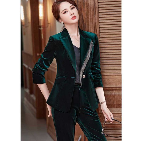women's two piece pants 2021 high-end light luxury professional suit female korean style fashion autumn and winter gold velvet fabric t, White
women's two piece pants 2021 high-end light luxury professional suit female korean style fashion autumn and winter gold velvet fabric t, White