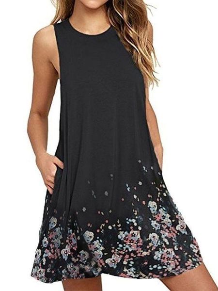 casual dresses dress xl women's summer o-neck sleeveless printed beach vest vestido loose, Black;gray
casual dresses dress xl women's summer o-neck sleeveless printed beach vest vestido loose, Black;gray