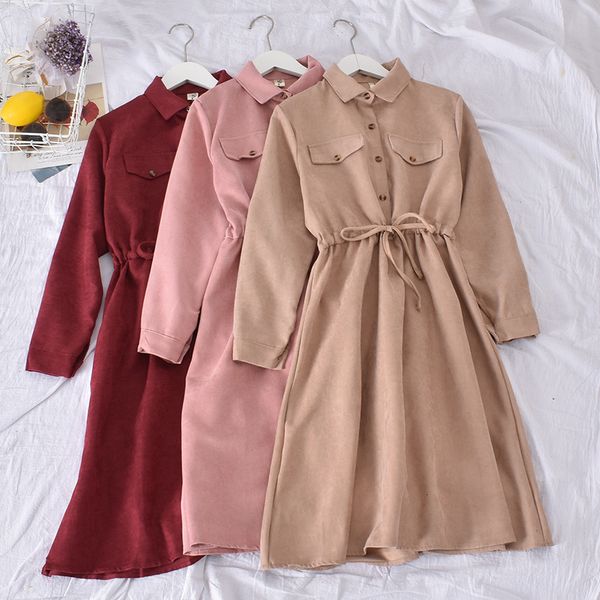 2021 vintage corduroy women casual single breasted midi es ladies long sleeve spring autumn bandage vestidos mujer sffw, Black;gray
2021 vintage corduroy women casual single breasted midi es ladies long sleeve spring autumn bandage vestidos mujer sffw, Black;gray