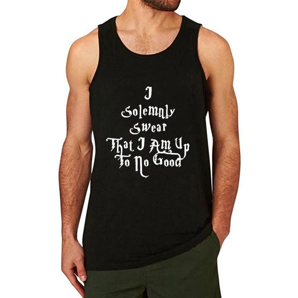 men' tank lyprerazy i solemnly swear that am up to no good workout gym funny printed top, White;black
men' tank lyprerazy i solemnly swear that am up to no good workout gym funny printed top, White;black