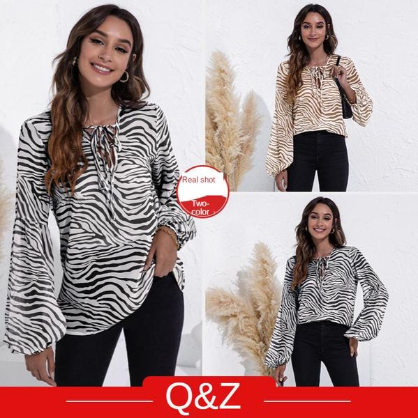women's blouses & shirts stiped blouse women shirt print long sleeve feminine elegant fashion 2021 autumn v-neck with cord ladies top, White
women's blouses & shirts stiped blouse women shirt print long sleeve feminine elegant fashion 2021 autumn v-neck with cord ladies top, White