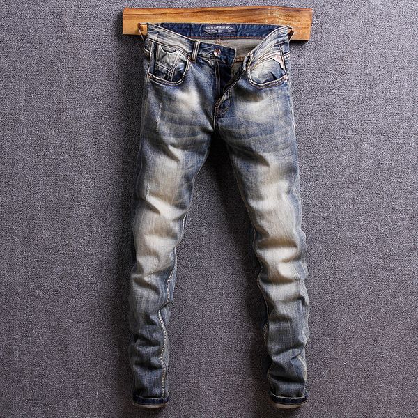 2021 new italian style fashion classical elastic slim retro washed vintage designer jeans men denim pants uftl, Blue
2021 new italian style fashion classical elastic slim retro washed vintage designer jeans men denim pants uftl, Blue