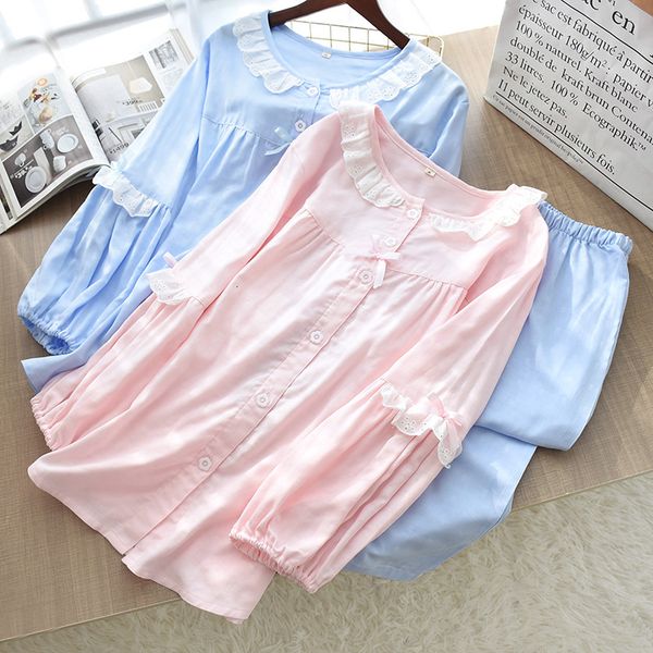 2021 japanese style spring and autumn new ladies bamboo cotton home clothes long-sleeved trousers lace pajamas suit women 120r, Black;brown
2021 japanese style spring and autumn new ladies bamboo cotton home clothes long-sleeved trousers lace pajamas suit women 120r, Black;brown