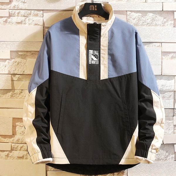 2021 new men's autumn and winter color matching fashion casual coat trend brand pullover jacket loose cifv, White;black
2021 new men's autumn and winter color matching fashion casual coat trend brand pullover jacket loose cifv, White;black