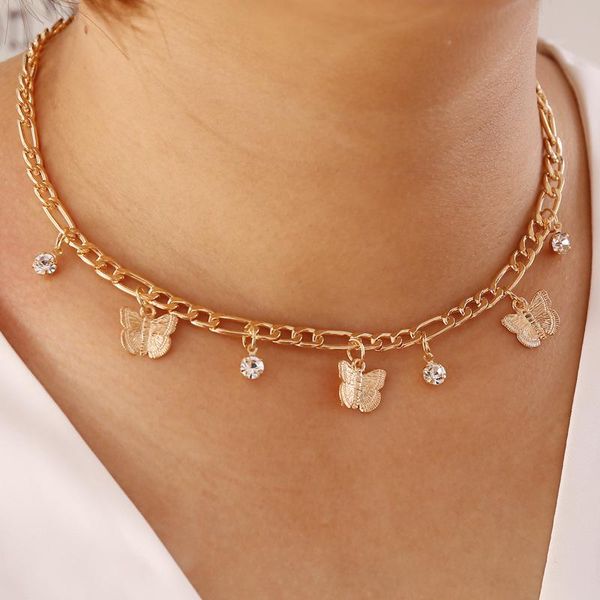 chains boho rhinestone butterfly pendant necklace for women girls choker chain jewelry gift bn, Silver
chains boho rhinestone butterfly pendant necklace for women girls choker chain jewelry gift bn, Silver