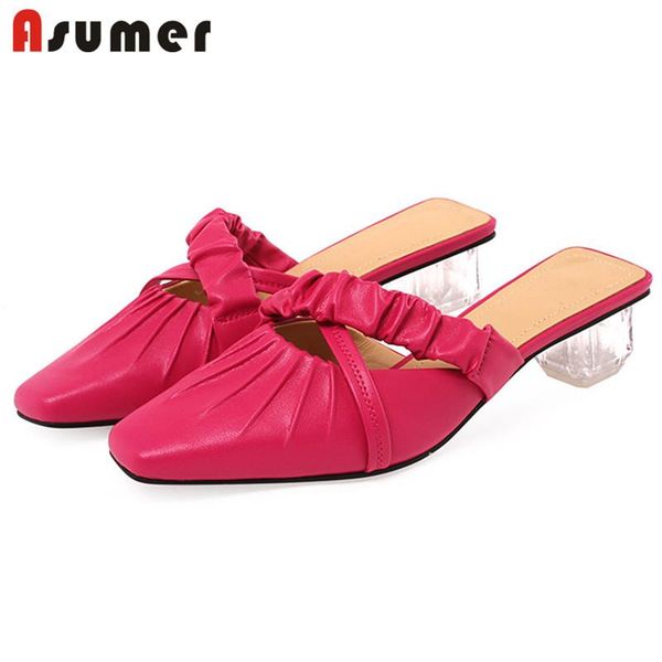 asumer 2021 genuine leather shoes women slipper square toe pleated crystal high heels fashion summer slipper woman, Black
asumer 2021 genuine leather shoes women slipper square toe pleated crystal high heels fashion summer slipper woman, Black