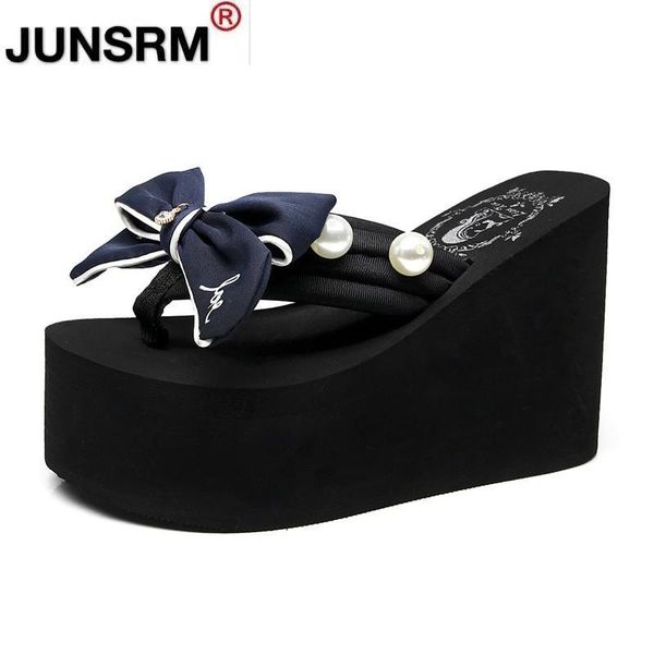 2021 bowknot heeled flip flops women slippers summer 11cm high heels wedge platform shoes sweet womens beach slippers, Black
2021 bowknot heeled flip flops women slippers summer 11cm high heels wedge platform shoes sweet womens beach slippers, Black