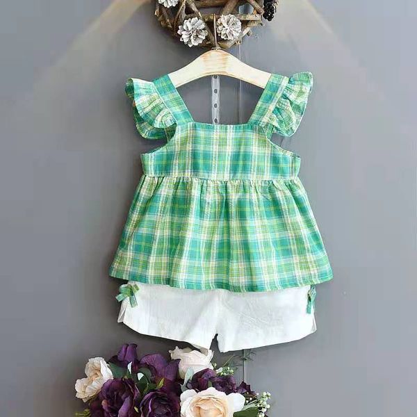 baby girl clothes suits plaid suspender and fashion shorts middle and small kids clothing cotton designer clothes, White
baby girl clothes suits plaid suspender and fashion shorts middle and small kids clothing cotton designer clothes, White