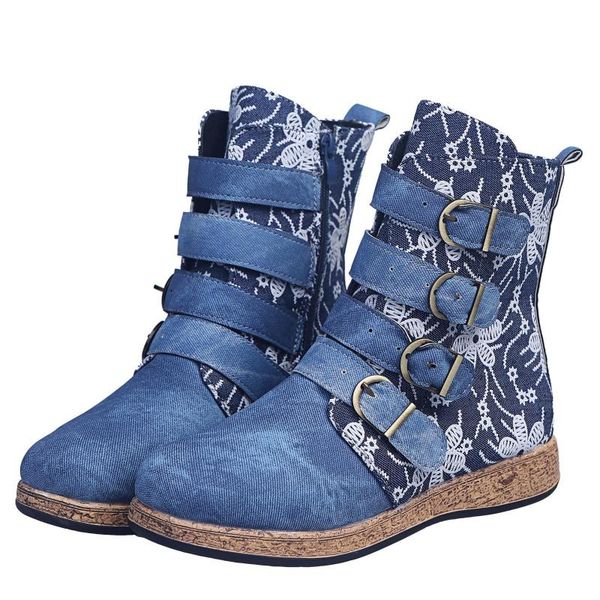 boots retro blue women's oversized print european and american mid tube leather for female woman winter warm snow, Black
boots retro blue women's oversized print european and american mid tube leather for female woman winter warm snow, Black