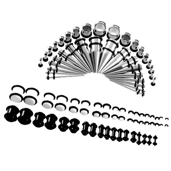 72pcs acrylic plugs stainless steel tapers 14g-00g ear stretching piercing kits, Slivery;golden
72pcs acrylic plugs stainless steel tapers 14g-00g ear stretching piercing kits, Slivery;golden