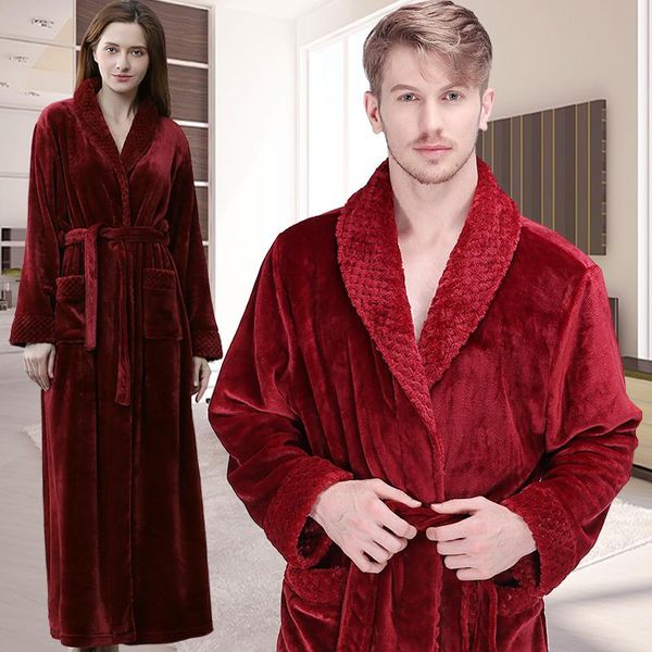 men women winter extra long thicken flannel warm bath robe luxury thermal bathrobe mens soft grid fur dressing gown male robes, Black;brown
men women winter extra long thicken flannel warm bath robe luxury thermal bathrobe mens soft grid fur dressing gown male robes, Black;brown