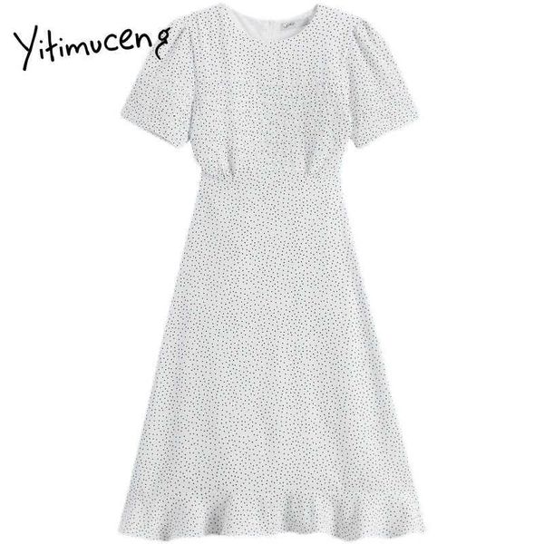 yitimuceng white dot folds zipper high waist dresses women a-line o-neck short sleeve clothing summer french dress 210601, Black;gray
yitimuceng white dot folds zipper high waist dresses women a-line o-neck short sleeve clothing summer french dress 210601, Black;gray