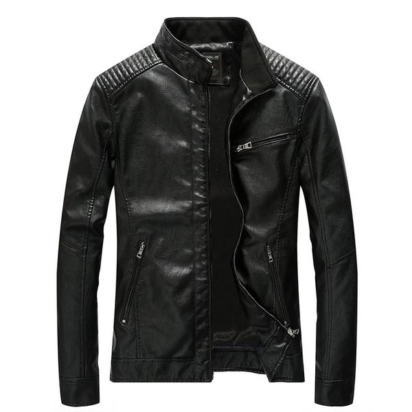 2021 new men motorcycle leather jacket large size loose european and american pu leather coat casual solid color slim overcoat, Black;brown
2021 new men motorcycle leather jacket large size loose european and american pu leather coat casual solid color slim overcoat, Black;brown