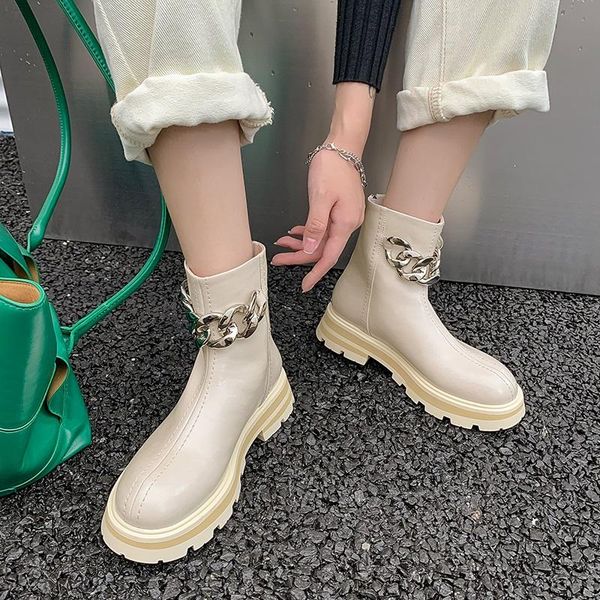 boots mezereon women shoe full grain leather woman high street ankle with chain quality punk style botas de mujer, Black
boots mezereon women shoe full grain leather woman high street ankle with chain quality punk style botas de mujer, Black