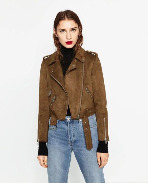 women's leather & faux imitation deerskin short section jackets spring autumn winter lapel badges zipper long sleeve belt brown gray co, Black
women's leather & faux imitation deerskin short section jackets spring autumn winter lapel badges zipper long sleeve belt brown gray co, Black