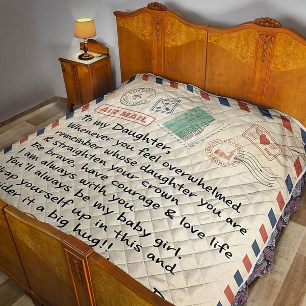 blankets to my daughter message letter quilt blanket printed fleece printing flannel quilts dnj998
blankets to my daughter message letter quilt blanket printed fleece printing flannel quilts dnj998