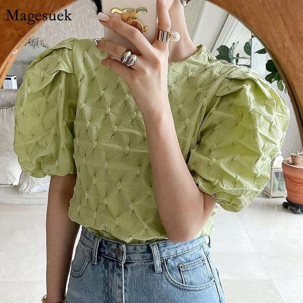 women's blouses & shirts bubble sleeve summer pleated blouse korean o neck elegant shirt folds 2021 fashion casual loose blusas mujer, White
women's blouses & shirts bubble sleeve summer pleated blouse korean o neck elegant shirt folds 2021 fashion casual loose blusas mujer, White