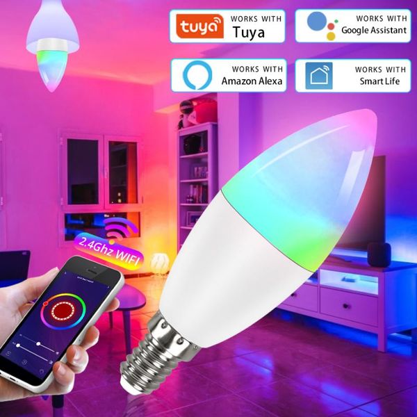 night lights tuya smart wifi light bulb ac 85-265v 5w 7w 9w e14 rgb+w+c dimmable lamp timer voice control colorful for home decor
night lights tuya smart wifi light bulb ac 85-265v 5w 7w 9w e14 rgb+w+c dimmable lamp timer voice control colorful for home decor